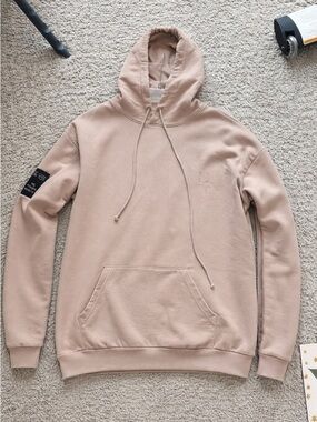 Women's Beige Pullover Hoodie with Subtle Logo